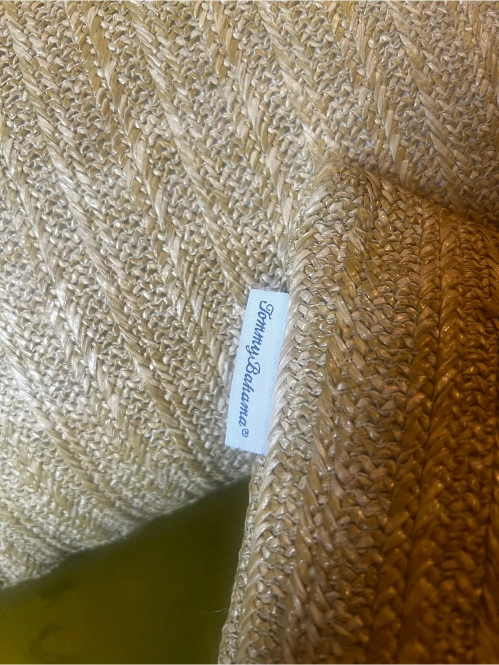 Tommy Bahama Faux Raffia Woven Cream-Tan Throw Pillows - Set of 2